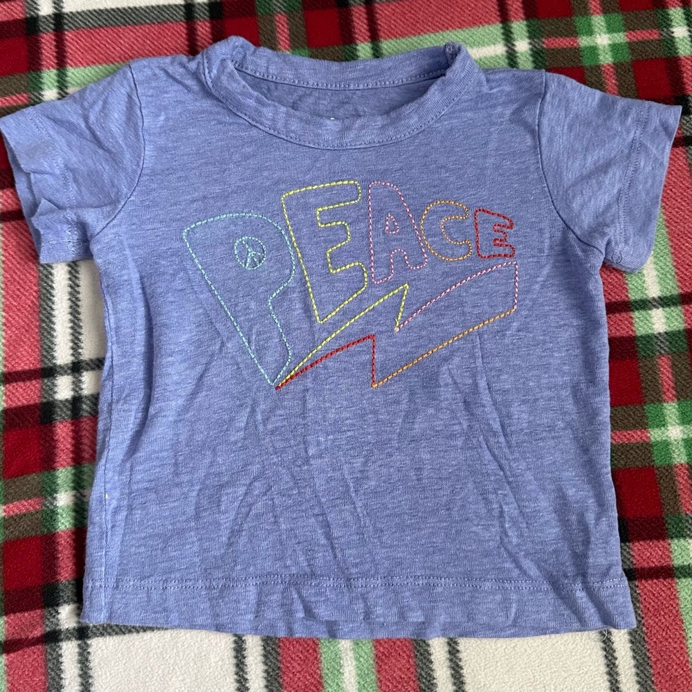Chaser Peace Embroidered Linen Tee - Picture 2 of 6